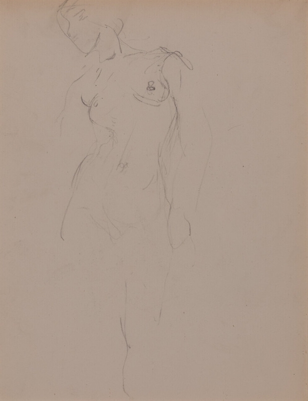 Standing Female Nude (recto); Study of a Seated Woman (verso)