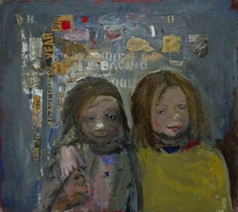 1962–1963, oil, newspaper & metal foil on canvas by Joan Kathleen Harding Eardley (1921–1963)