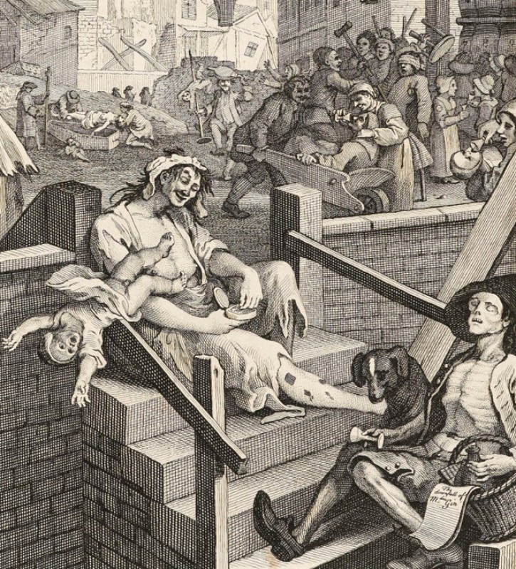(detail), 1751, engraving by William Hogarth (1697–1764)