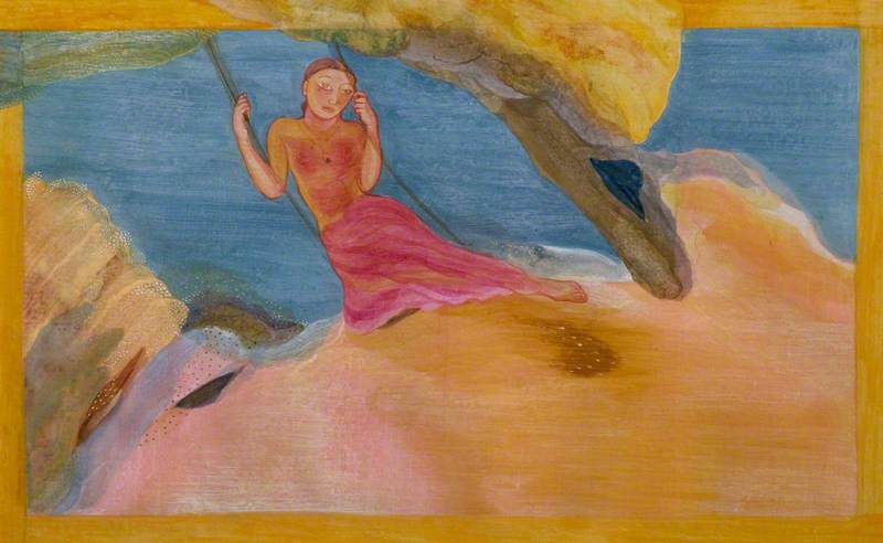 Champa, on the Swing, a Traditional Motif of Love and Girlhood, on the Eve of Her Marriage