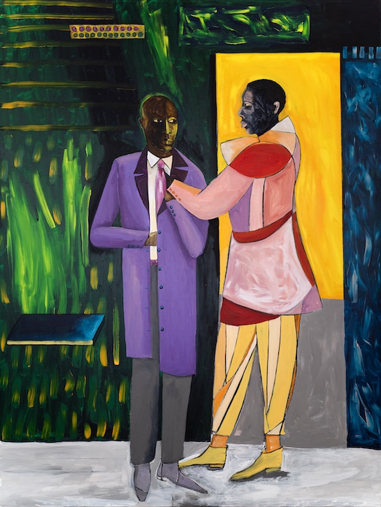 2025, acrylic and charcoal on canvas by Lubaina Himid (b.1954)