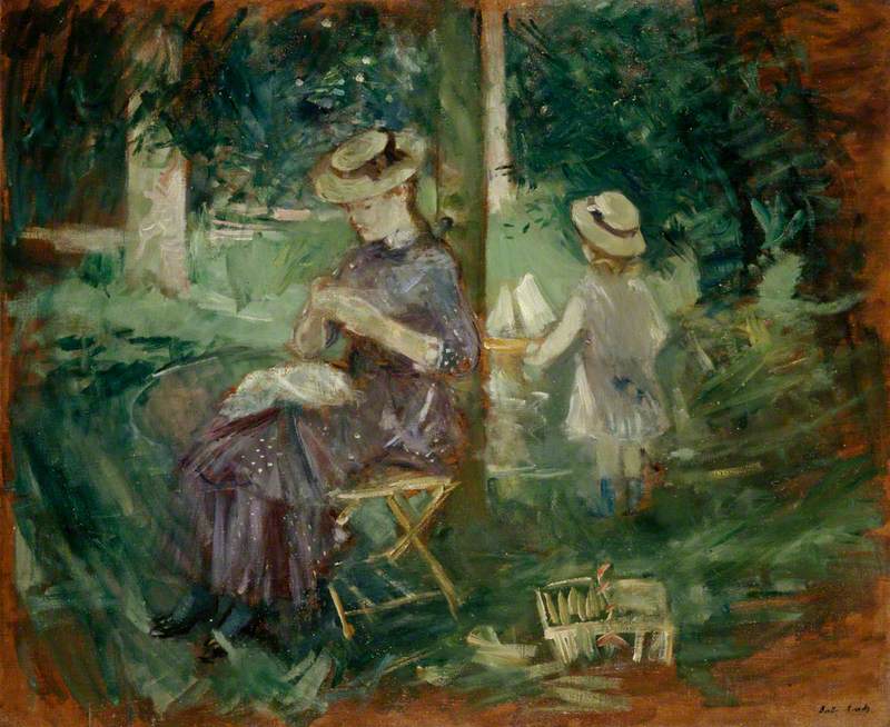 A Woman and Child in a Garden