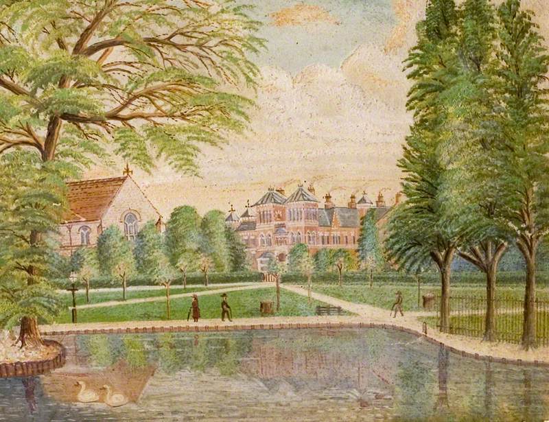Swanswell Pool, Coventry, with the Coventry and Warwickshire Hospital Behind